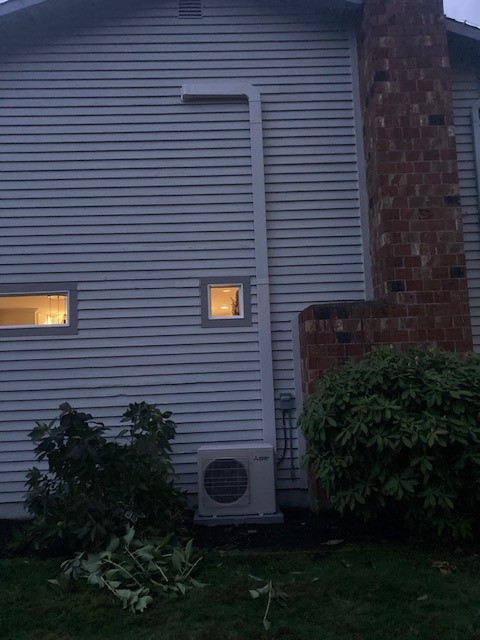 Installation of Mitsubishi ductless heat pump